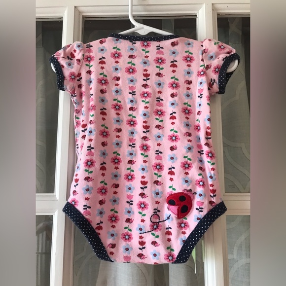 Carter’s size 6 months ladybug and floral snap up shortall onesie for girl baby - Picture 2 of 5